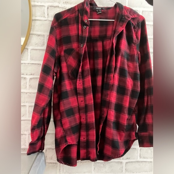 2 set plaid button up cardigan red and white comes with both - Picture 3 of 5